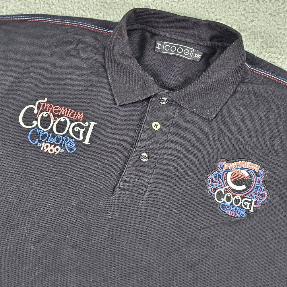 Coogi Polo Shirt Mens 3XL Black Premium 1969 Embroidered Casual‎